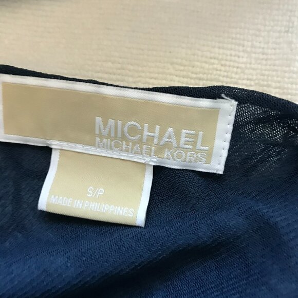 Michael Kors Blouse Empire Style V-Neck Sleeveless Women's Size Small in Blue - Picture 4 of 4